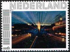 year=2015 ??, Dutch personalized stamp with Den Bosch station ('s-Hertogenbosch) by night